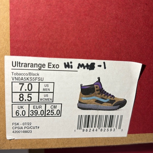 NWT Vans UltraRange EXO Hi Top MTE 1 Rugged Action Shoes Women’s 8.5 Men’s 7 - Picture 8 of 10
